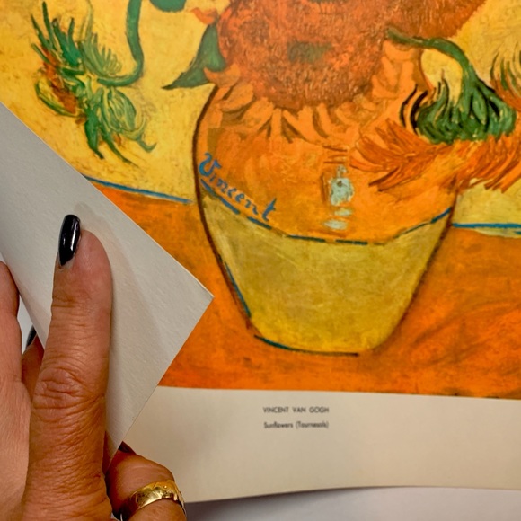 Vintage Art 28x22 Lithograph Vincent Van Gogh Vintage 96s